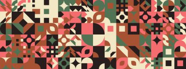 Şekilleri olan renkli modern geometrik bayrak