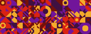 Şekilleri olan renkli modern geometrik bayrak