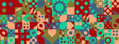 Şekilleri olan renkli modern geometrik bayrak