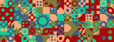 Şekilleri olan renkli modern geometrik bayrak