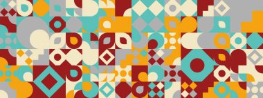 Şekilleri olan renkli modern geometrik bayrak