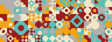 Şekilleri olan renkli modern geometrik bayrak