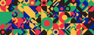 Şekilleri olan renkli modern geometrik bayrak