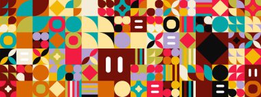 Şekilleri olan renkli modern geometrik bayrak