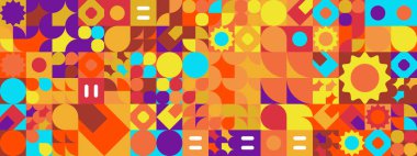 Şekilleri olan renkli modern geometrik bayrak