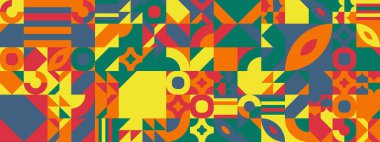 Şekilleri olan renkli modern geometrik bayrak