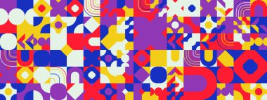 Şekilleri olan renkli modern geometrik bayrak