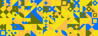 Şekilleri olan renkli modern geometrik bayrak