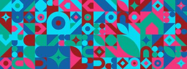 Şekilleri olan renkli modern geometrik bayrak