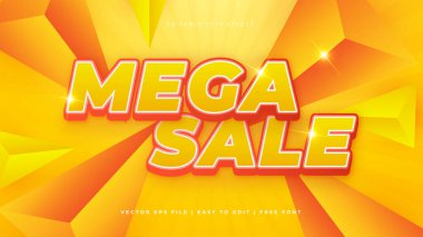 Turuncu ve sarı Mega Satış modern tipografi premium düzenlenebilir metin efekti