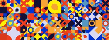 Şekilleri olan renkli modern geometrik bayrak