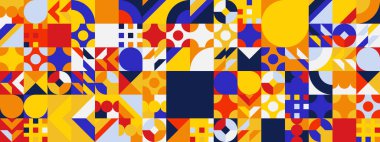 Şekilleri olan renkli modern geometrik bayrak