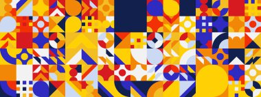 Şekilleri olan renkli modern geometrik bayrak