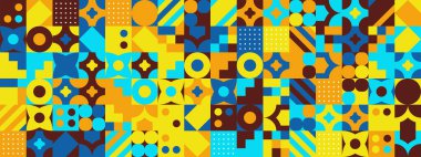 Şekilleri olan renkli modern geometrik bayrak