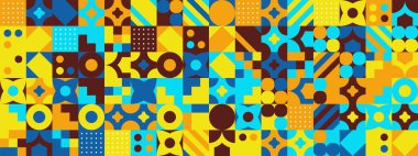 Şekilleri olan renkli modern geometrik bayrak