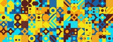 Şekilleri olan renkli modern geometrik bayrak