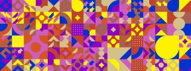 Şekilleri olan renkli modern geometrik bayrak