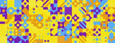 Şekilleri olan renkli modern geometrik bayrak