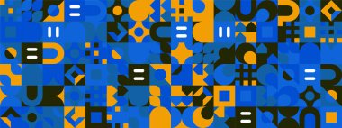 Şekilleri olan renkli modern geometrik bayrak