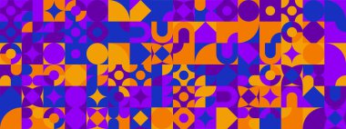 Şekilleri olan renkli modern geometrik bayrak