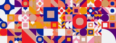 Şekilleri olan renkli modern geometrik bayrak