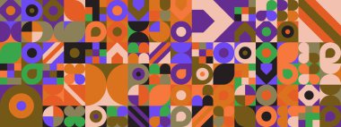 Şekilleri olan renkli modern geometrik bayrak