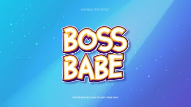 Boss Babe Başlık metni, komik stil düzenlenebilir metin efekti