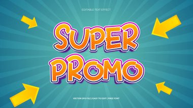 Süper Promo Cool tipografi premium düzenlenebilir metin efekti