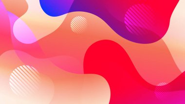 Akışkan gradyan arka plan vektörü. Renkli, canlı organik şekilli ve sıvı renkli şirin ve minimal tarz posterler. Sosyal medya için modern duvar kağıdı tasarımı, idol posteri, afiş, broşür.