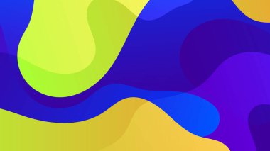 Işıltılı tasarım arka planına sahip mavi sarı dalga sıvısı