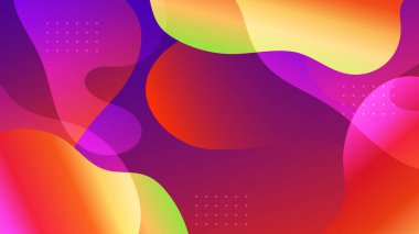 Renkli gradyan arka plan tasarımı. Sıvı şekilli soyut geometrik arkaplan. Posterler için havalı arkaplan tasarımı.