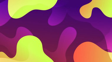 Renkli gradyan arka plan tasarımı. Sıvı şekilli soyut geometrik arkaplan. Posterler için havalı arkaplan tasarımı.
