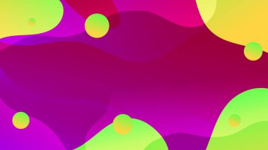 Akışkan gradyan arka plan vektörü. Renkli, canlı organik şekilli ve sıvı renkli şirin ve minimal tarz posterler. Sosyal medya için modern duvar kağıdı tasarımı, idol posteri, afiş, broşür.