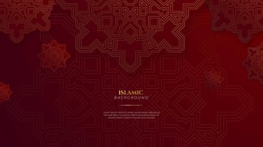 İslam stili raamadan kareem ve bayram dekoratif arka plan tasarımı. Gerçekçi ve kağıt biçiminde Arapça süslemeli arkaplan