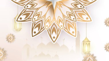 İslami sanat arkaplan mavi tasarım tebrik kartı