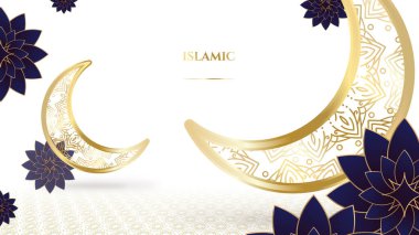 Mor ve altın renkli, lüks mandala desenli. Poster için tasarım şablonu, web, arkaplan, afiş, broşür, web sitesi, broşür, broşür, broşür, iniş sayfası, sunum, tebrik kartı