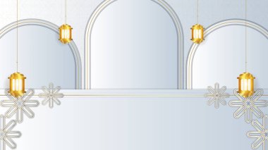 Ramazan Kareem için İslami Arkaplan Tasarımı. Vektör illüstrasyonu