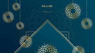 Lüks mandala desenli mavi ramazan. Poster için tasarım şablonu, web, arkaplan, afiş, broşür, web sitesi, broşür, broşür, broşür, iniş sayfası, sunum, tebrik kartı ve webinar