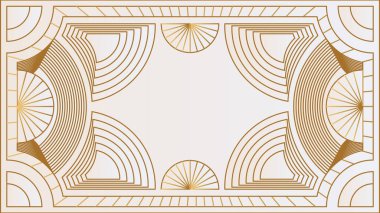 Altın ve Lüks Davet kartı tasarım vektörü. Soyut geometri çerçevesi ve Art deco model arka planı. Düğün davetiyesi, kapak, VIP kartı, baskı, poster ve duvar kağıdı için kullan. Vektör illüstrasyonu.