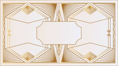 Altın ve Lüks Davet kartı tasarım vektörü. Soyut geometri çerçevesi ve Art deco model arka planı. Düğün davetiyesi, kapak, VIP kartı, baskı, poster ve duvar kağıdı için kullan. Vektör illüstrasyonu.