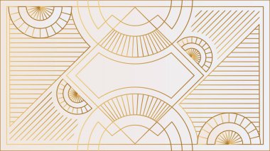 Altın ve Lüks Davet kartı tasarım vektörü. Soyut geometri çerçevesi ve Art deco model arka planı. Düğün davetiyesi, kapak, VIP kartı, baskı, poster ve duvar kağıdı için kullan. Vektör illüstrasyonu.