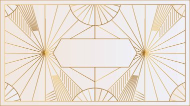 Altın ve Lüks Davet kartı tasarım vektörü. Soyut geometri çerçevesi ve Art deco model arka planı. Düğün davetiyesi, kapak, VIP kartı, baskı, poster ve duvar kağıdı için kullan. Vektör illüstrasyonu.