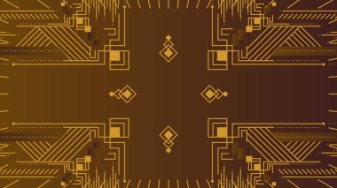 Art deco arka planı. Altın Davetiye Kart Tasarım Vektörü. Soyut geometri çerçevesi ve şablon arka planı. Düğün davetiyesi, kapak, VIP kartı, baskı, poster ve duvar kağıdı için kullan. Vektör illüstrasyonu.