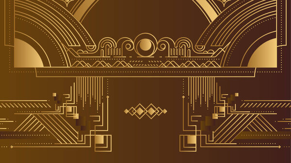 Art deco background. Gold Invitation card design vector. Abstract geometry frame and pattern background. Use for wedding invitation, cover, VIP card, print, poster and wallpaper. Vector illustration.