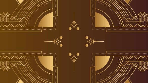 Art deco background. Gold Invitation card design vector. Abstract geometry frame and pattern background. Use for wedding invitation, cover, VIP card, print, poster and wallpaper. Vector illustration.