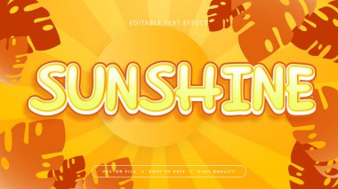 Kahverengi turuncu ve sarı güneş ışığı 3D düzenlenebilir metin efekti - yazı tipi. Yaz metin biçimi etkisi