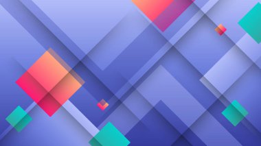 Mavi yeşil ve kırmızı şekilli soyut arkaplan