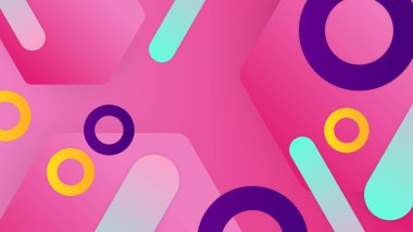 Eğimli pembe mavi ve sarı vektör geometrik arkaplan