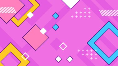 Renkli renkli Memphis hipster geometrik arka planı