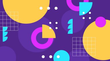 Vektör modern memphis hipster renkli arkaplan